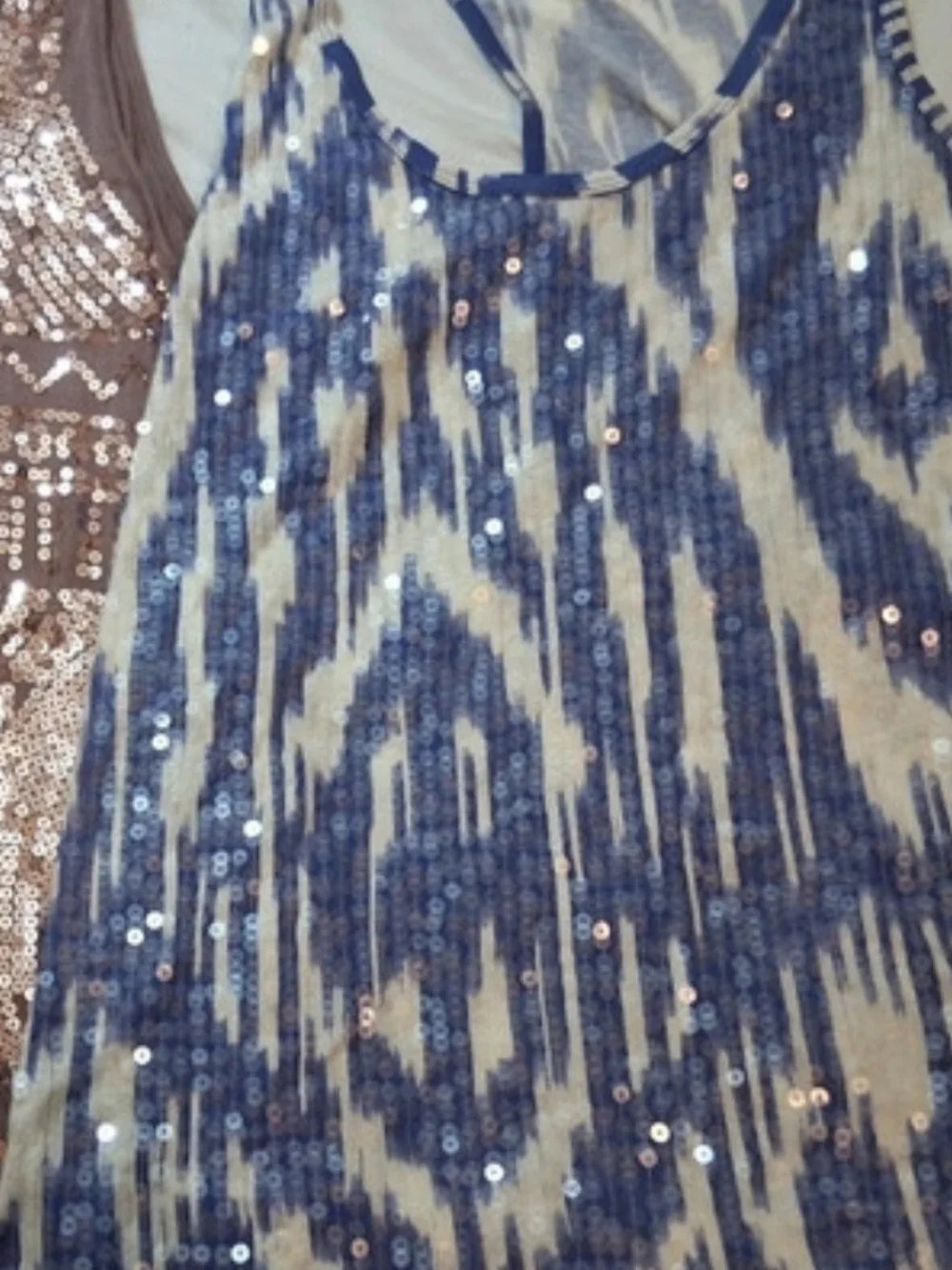J. Crew Purple and White Sequined Tank